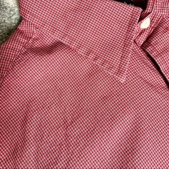 Banana Republic Red Micro Plaid Button Down Shirt - Picture 2 of 5